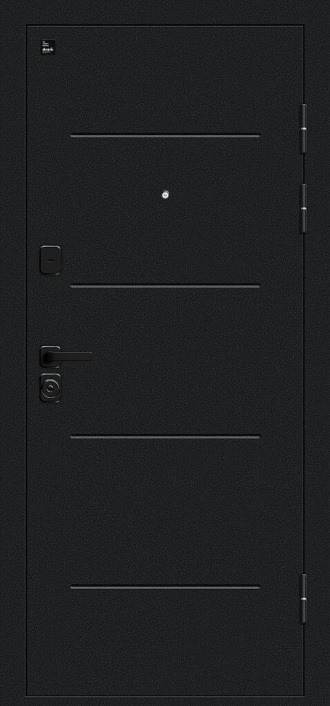 Входная дверь Грид Букле черное/Cappuccino Melinga BR5609 внешняя сторона